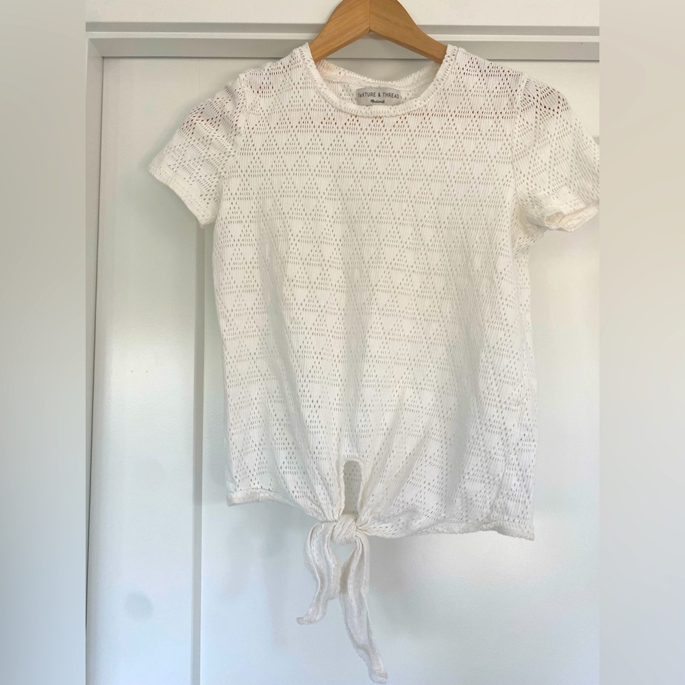 Madewell White Textured Tshirt